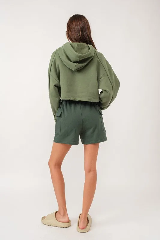 Abigail Loose Fit Cropped Hoodie Sweatshirt