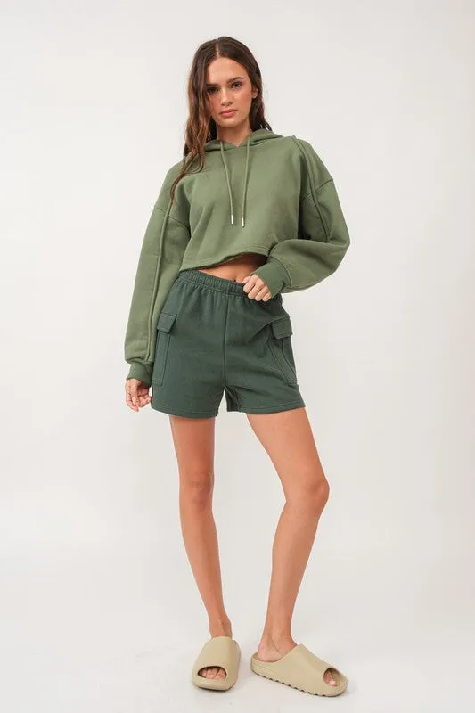 Abigail Loose Fit Cropped Hoodie Sweatshirt