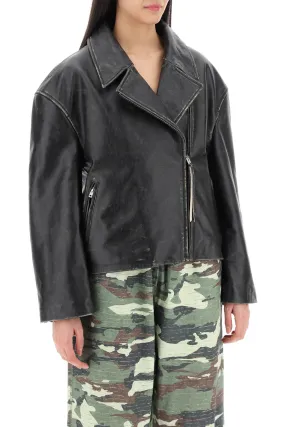 Acne studios "vintage leather jacket with distressed effect