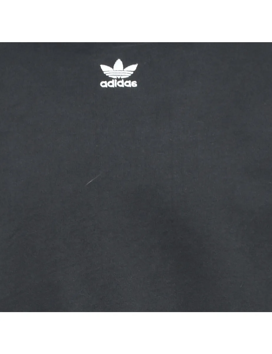 Adidas Cropped Black & White Hooded Sweatshirt - M