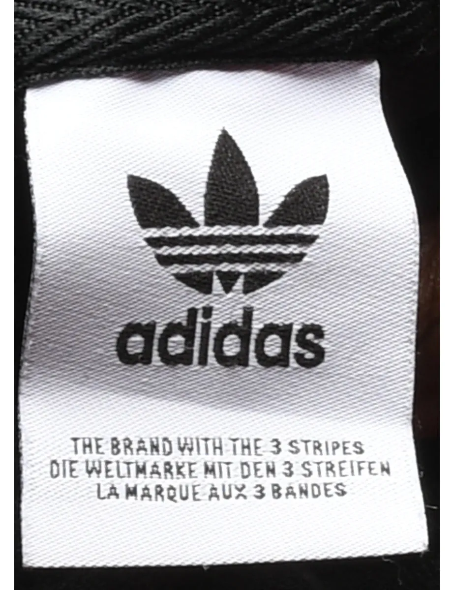 Adidas Cropped Black & White Hooded Sweatshirt - M