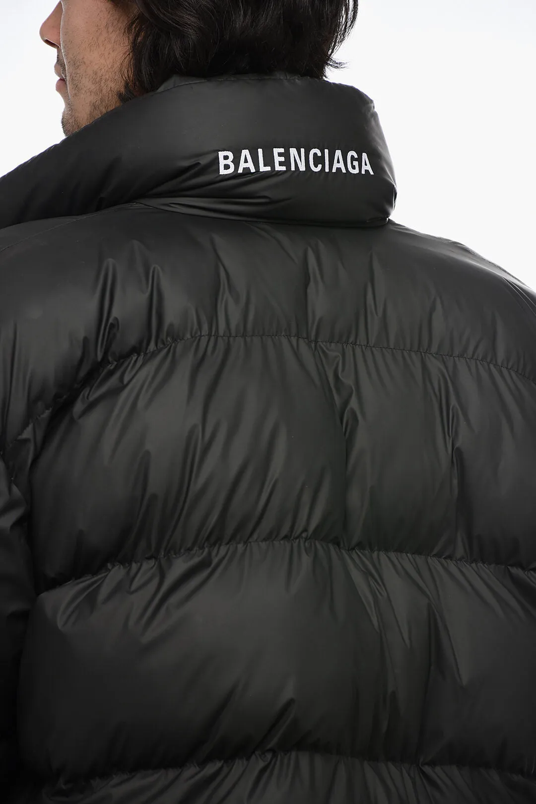 Balenciaga UNISEX Padded Fabric WRAP Down Jacket with Removable Hood