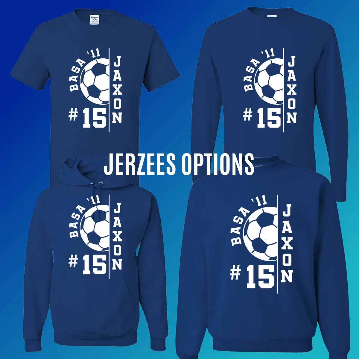 BASA Soccer Tees/Sweatshirts (Youth & Adult) - Option 1 - MADE TO ORDER/TWO WEEKS