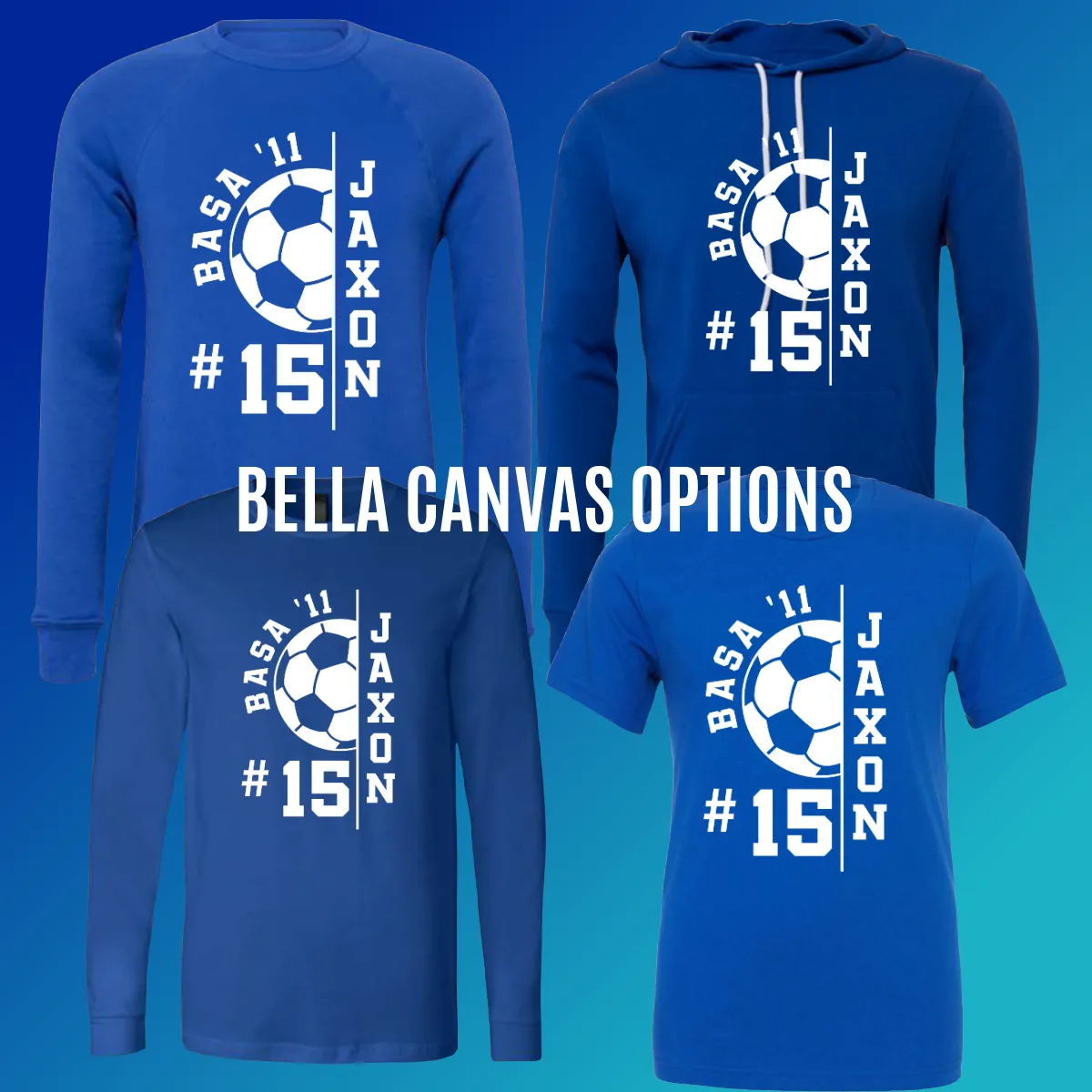 BASA Soccer Tees/Sweatshirts (Youth & Adult) - Option 1 - MADE TO ORDER/TWO WEEKS