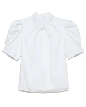 Blanc Deep V Ruffle Collar Top