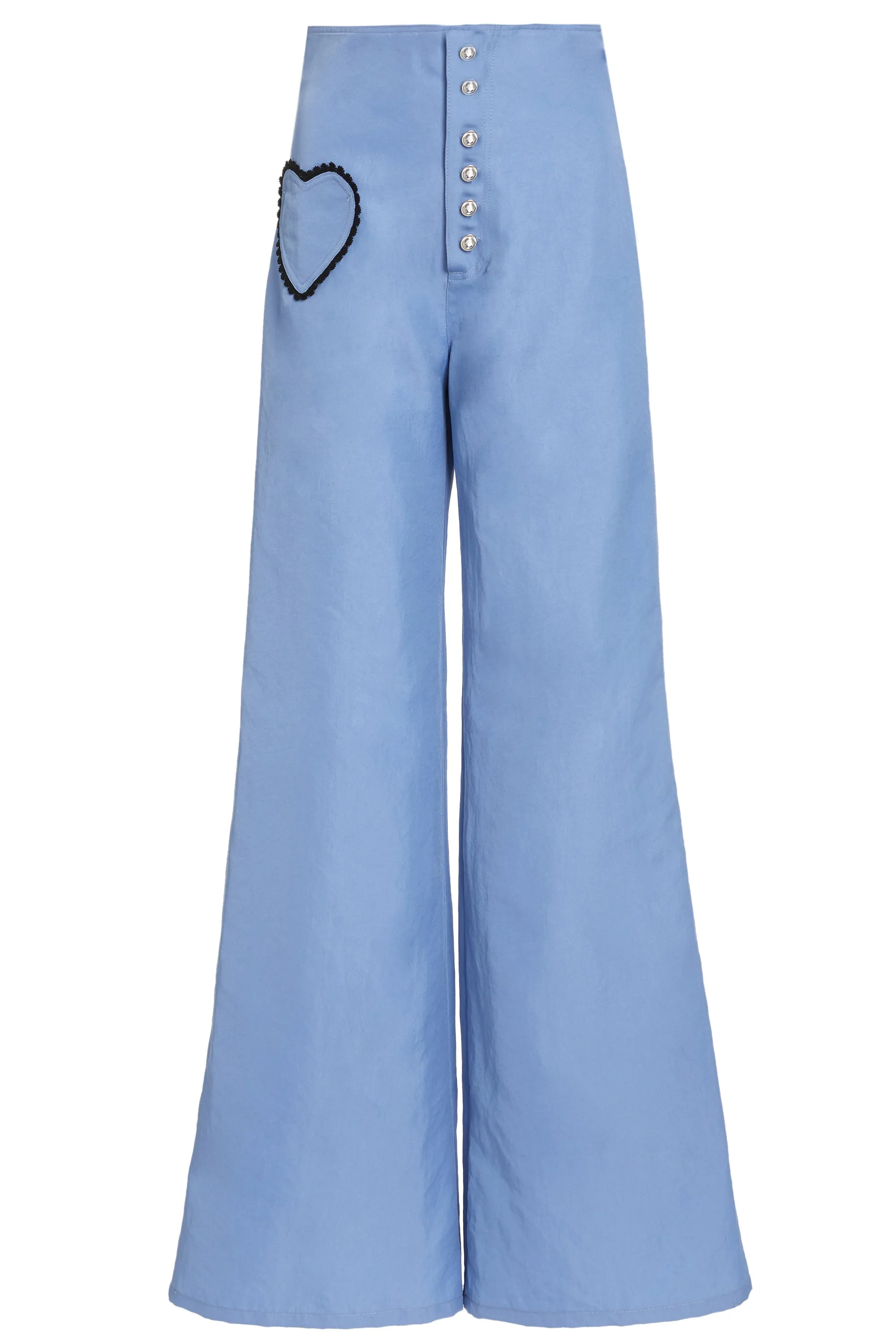 Blue Twill Flared Pant