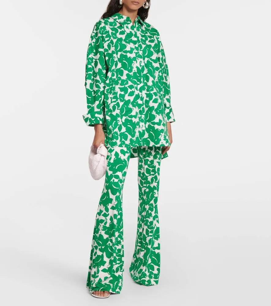 Brooklyn DIANE VON FURSTENBERG printed flared trousers, green