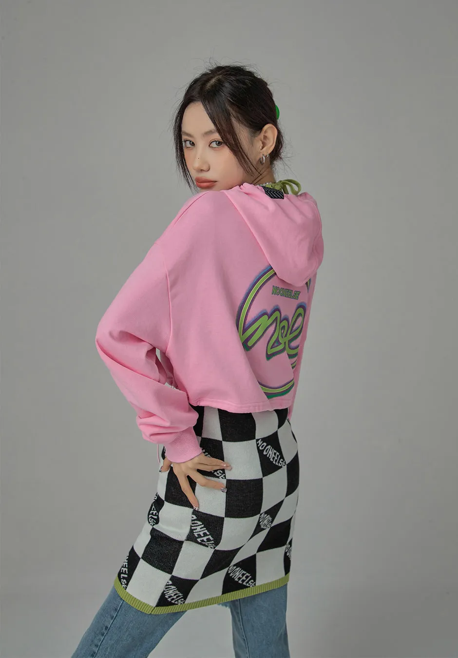 Bubble And Gum Cropped Hoodie