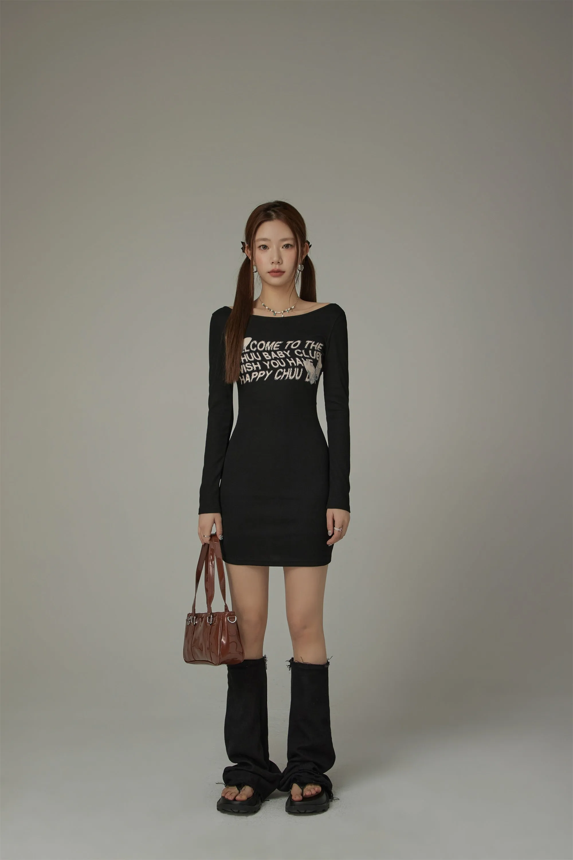 Butterfly Longsleeve Slim Mini Dress