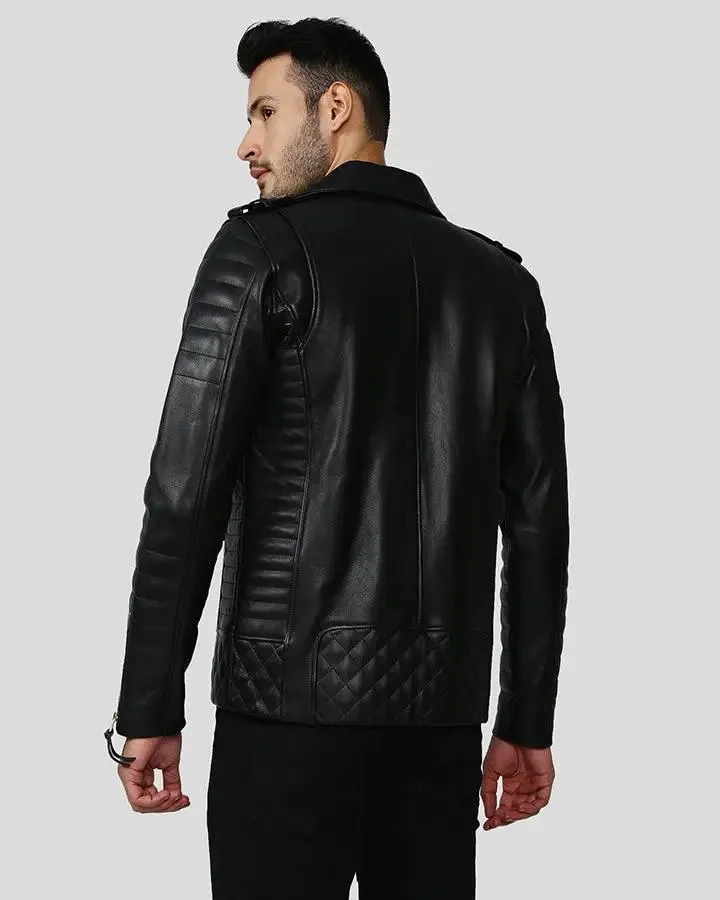 Byron Black Quilted Leather Jacket