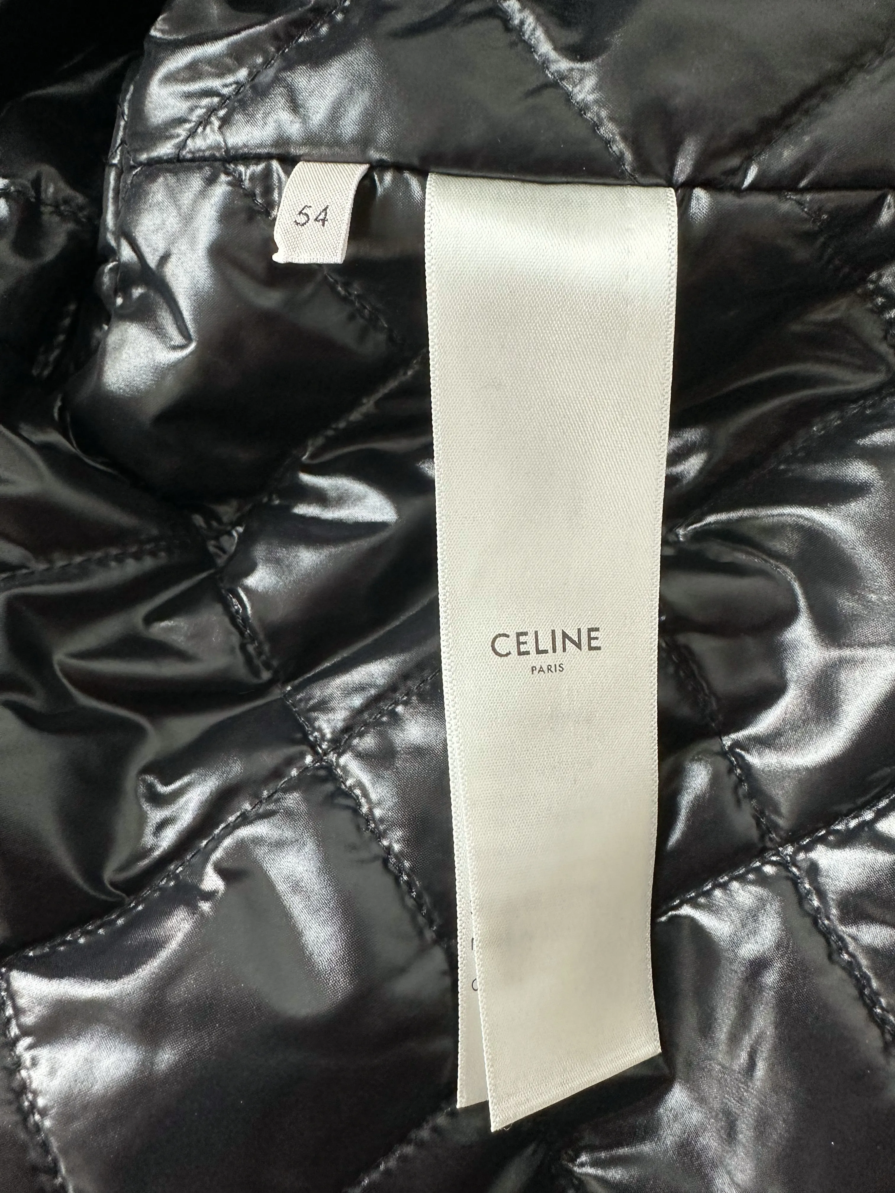 Celine Black & White Hood Logo Wool Jacket