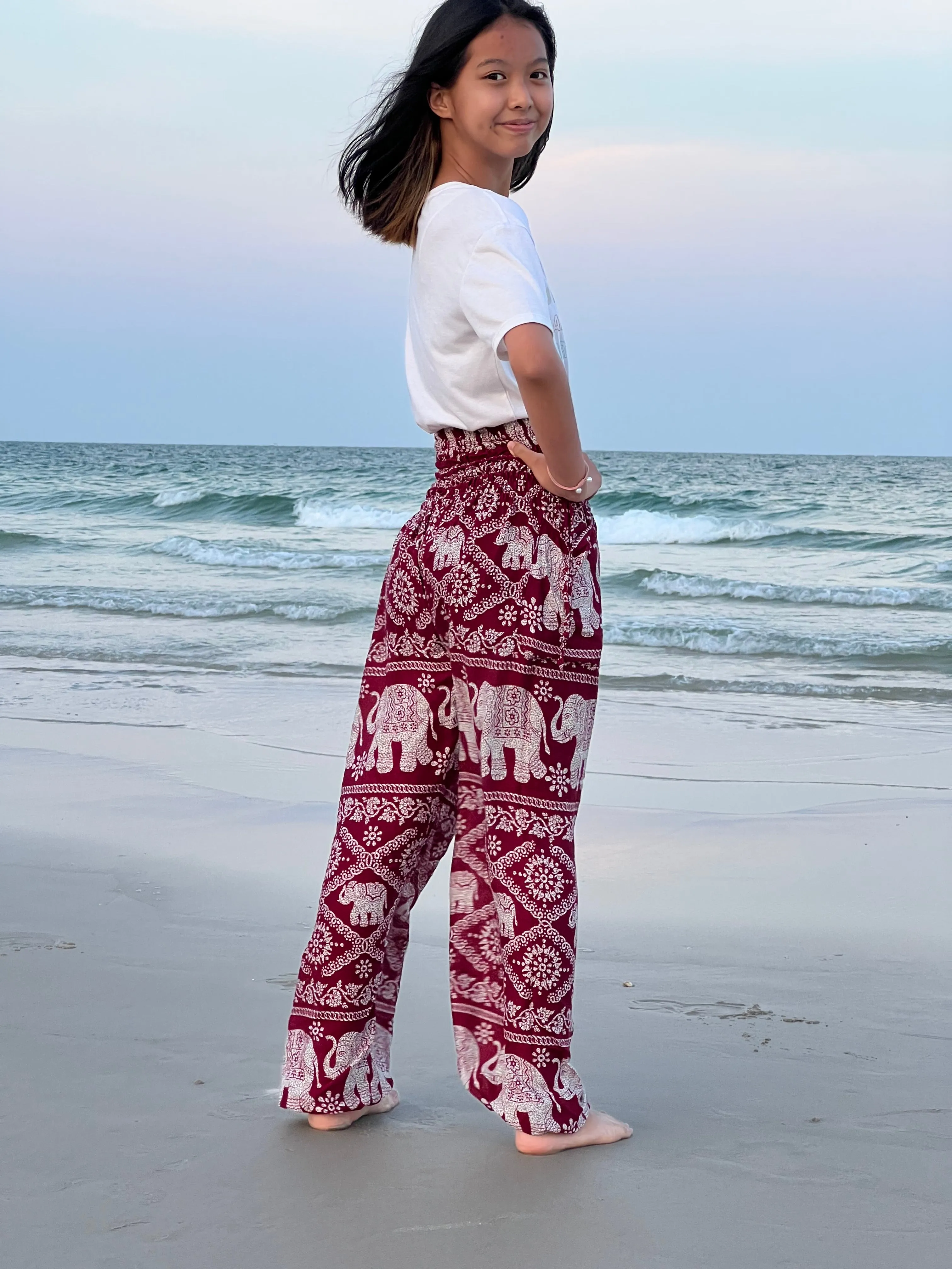 Chain elephant Kids Boho Harem Pants