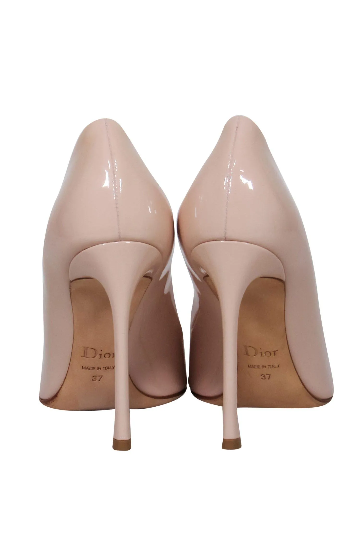 Christian Dior - Nude Patent Leather Pointed Toe Stilettos Sz 7