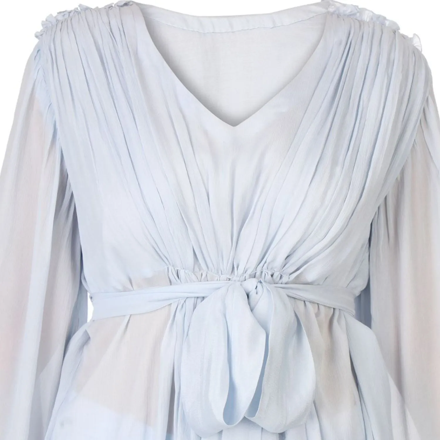 Cloud Blue Pleated Top