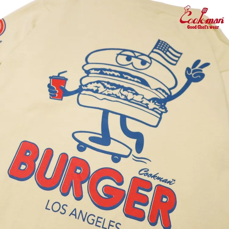 Cookman Long Sleeve Tees - Skating Burger : Beige