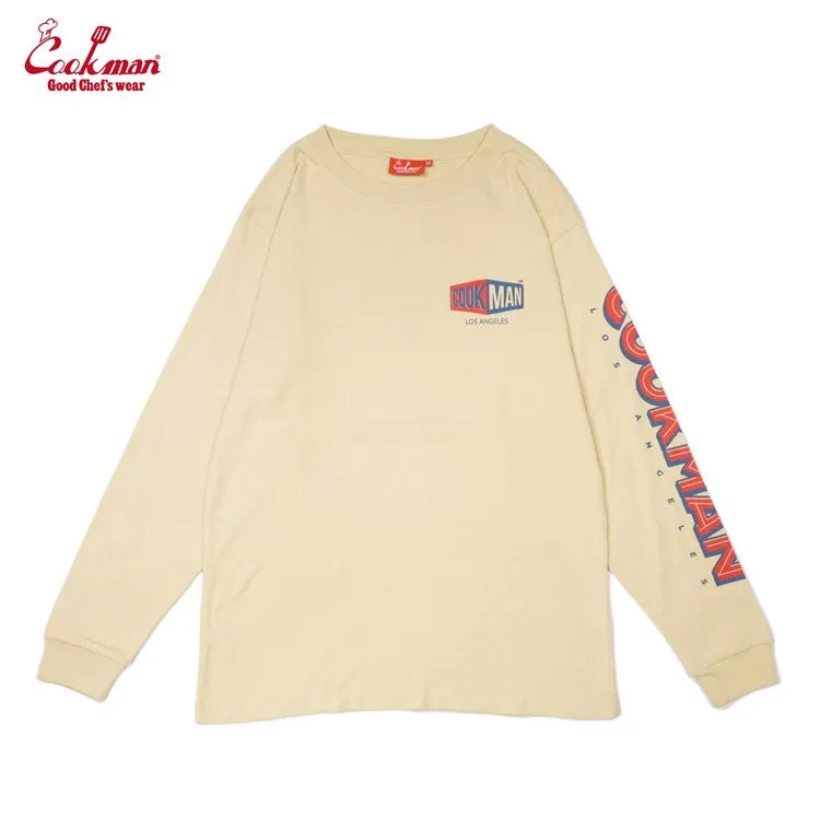 Cookman Long Sleeve Tees - Skating Burger : Beige