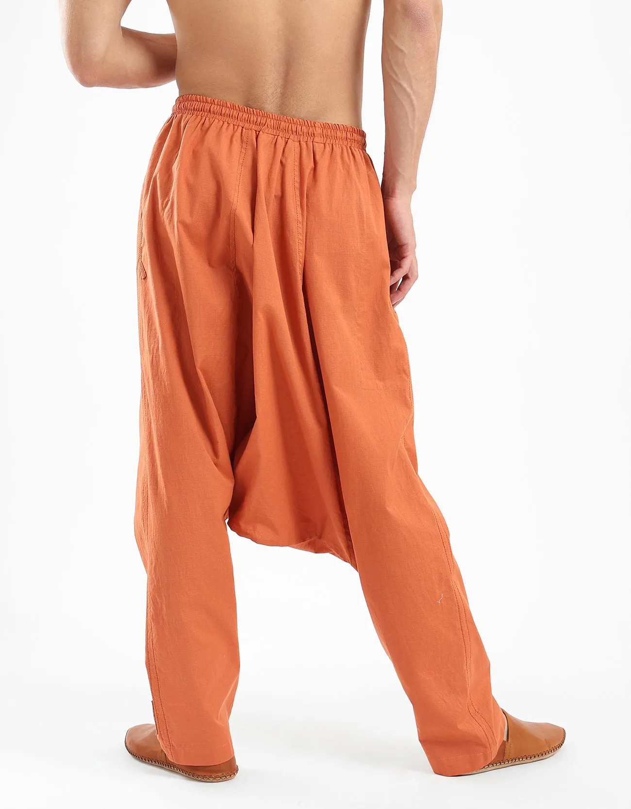 Cotton harem pants with elastic waistband