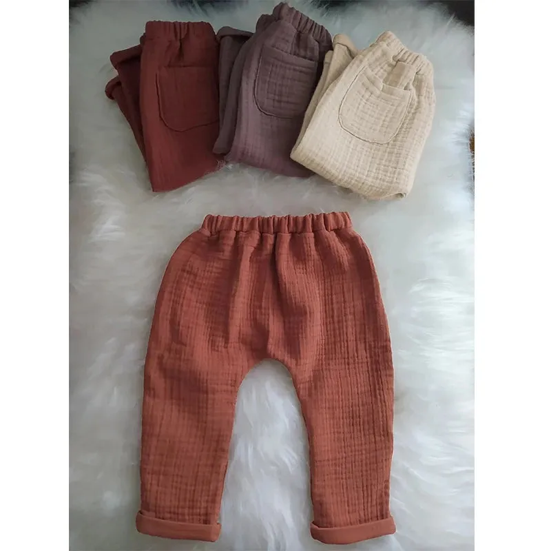 Cotton Muslin Baby Harem Pants