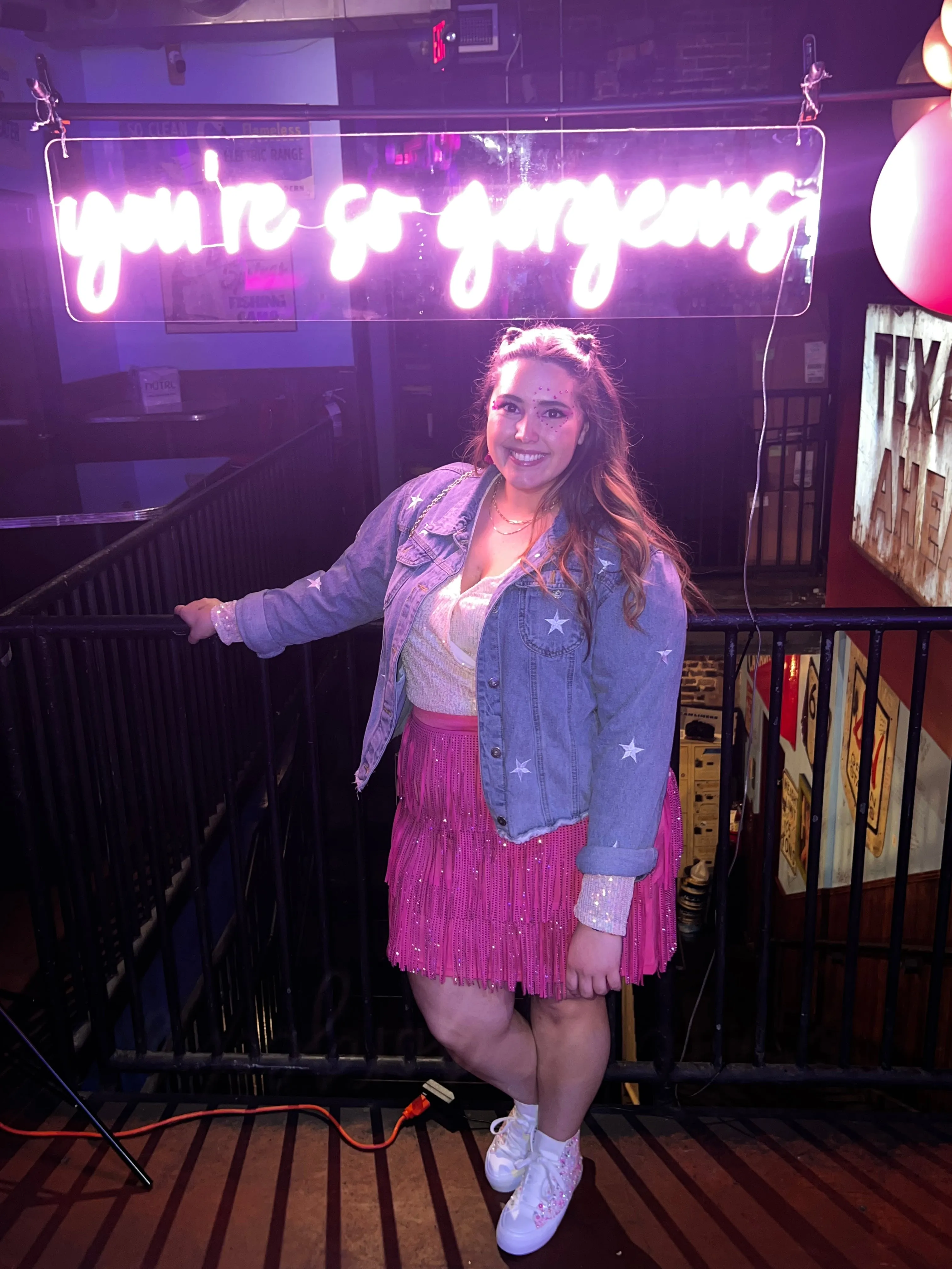 Curvy - Hot Pink Fringe Skirt