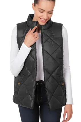 Diamond Quilted Zip Front Vest