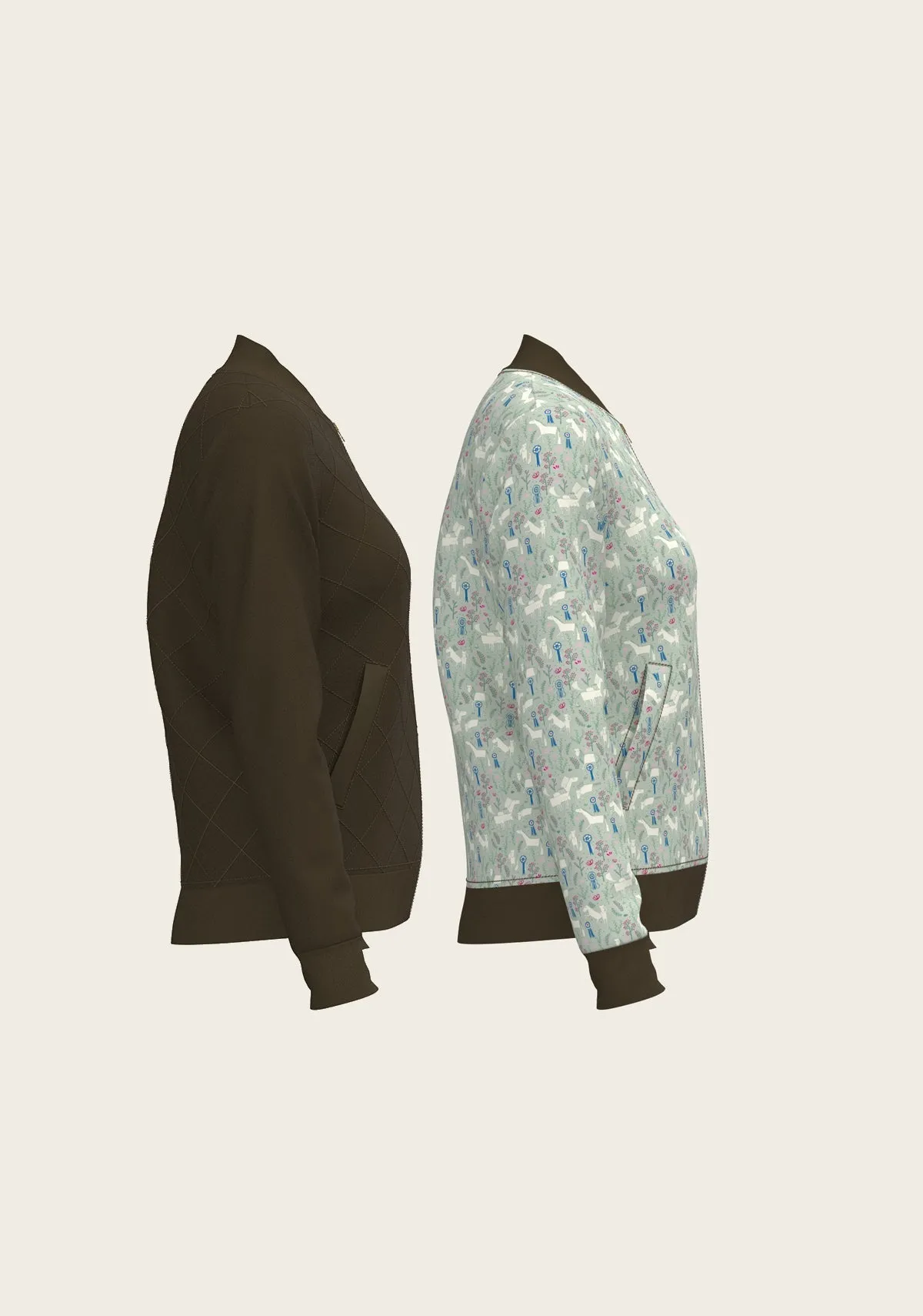 Espoir Equestrian Grapeleaf Rosettes Reversible Jacket