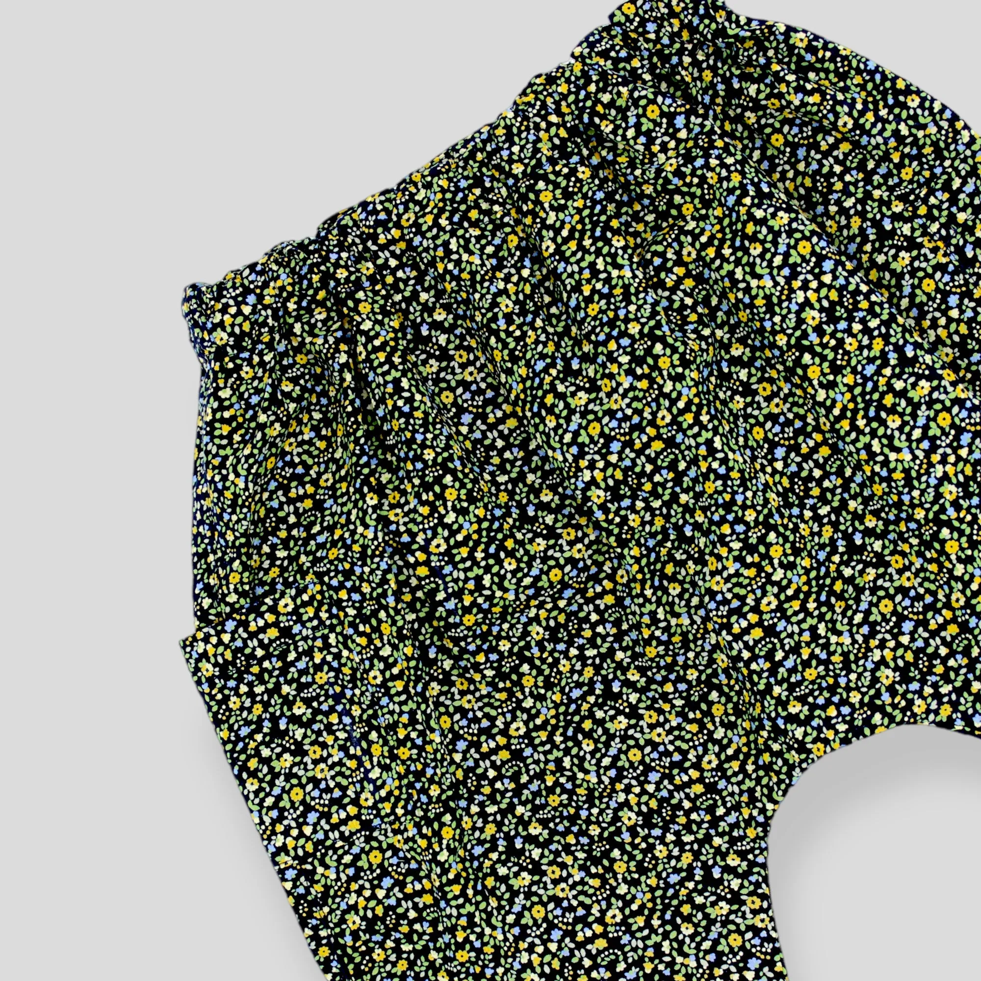 Green and Yellow Petite Fleur Cotton Harem Pants for Babies and Kids