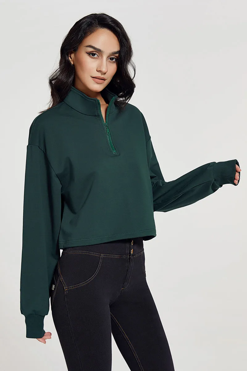 Half-zip Stand-up Collar Sweatshirt