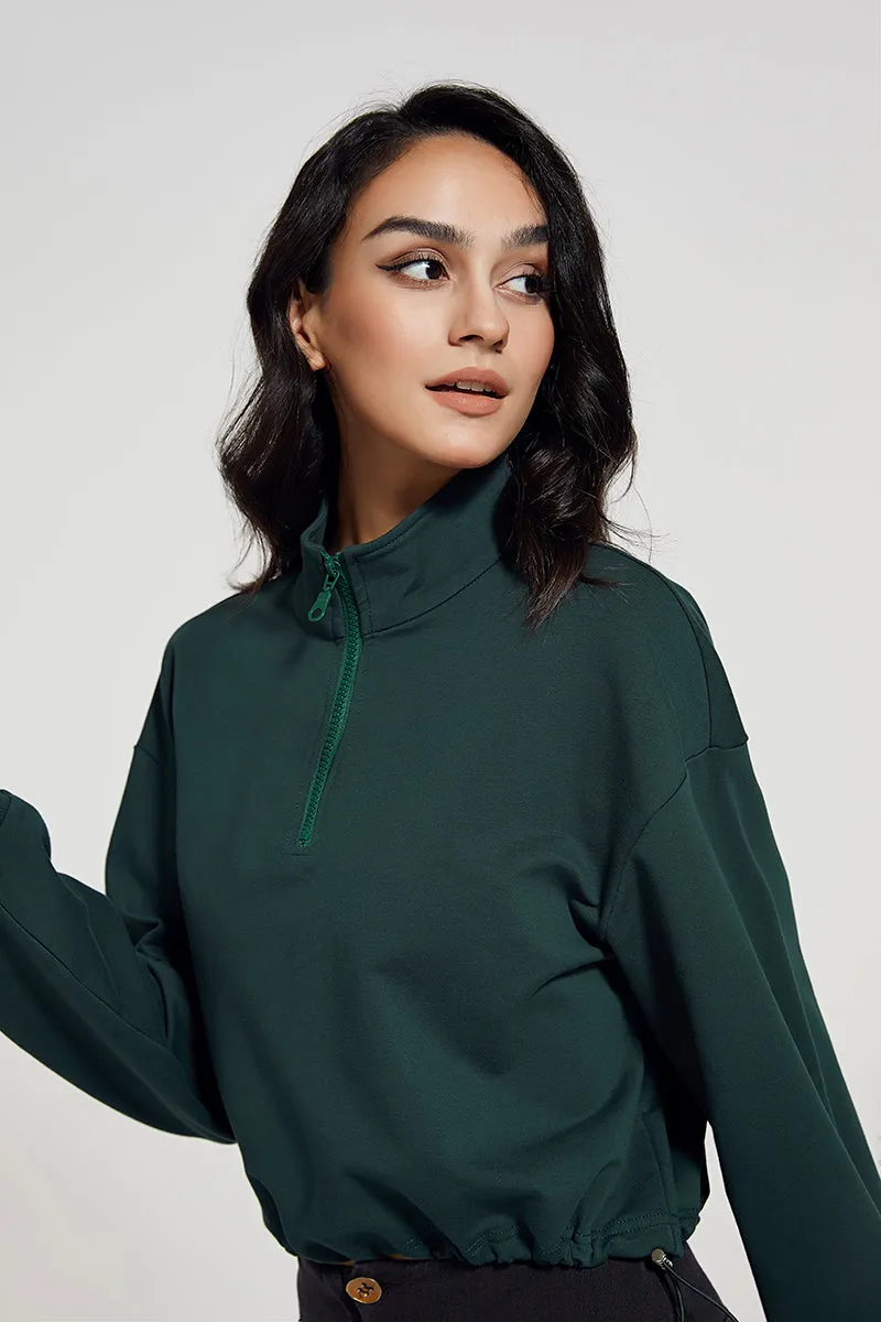 Half-zip Stand-up Collar Sweatshirt