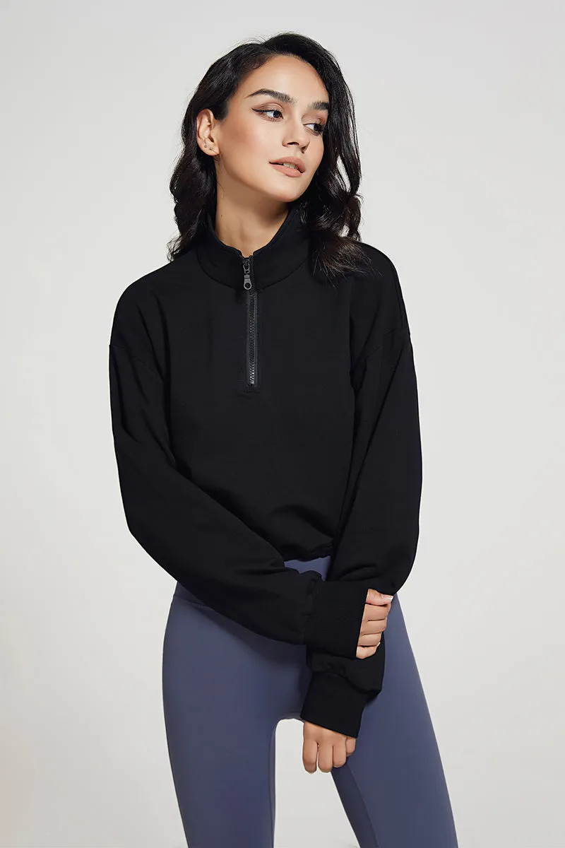 Half-zip Stand-up Collar Sweatshirt