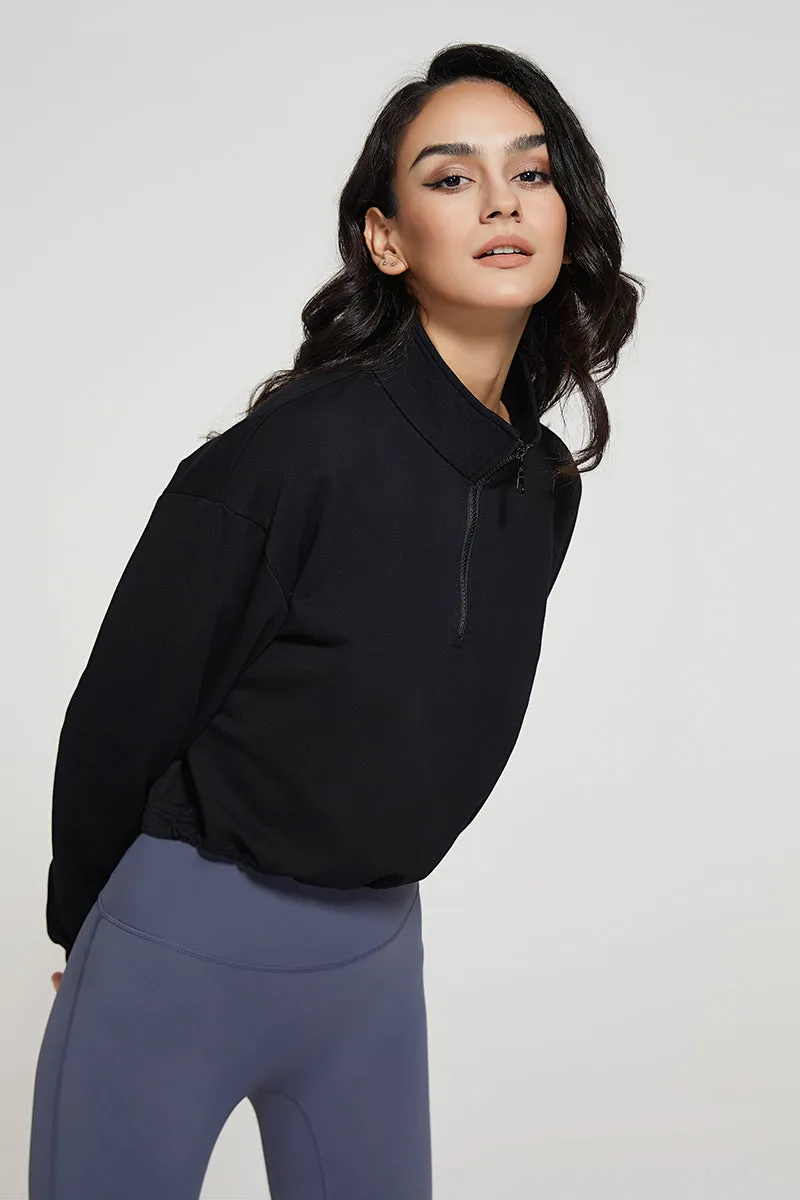 Half-zip Stand-up Collar Sweatshirt