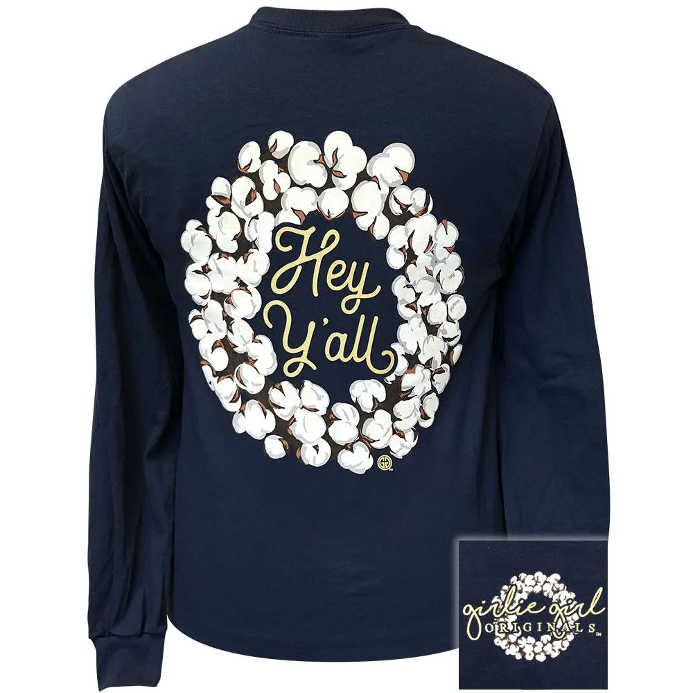 Hey Y'all Wreath-Navy LS-2131