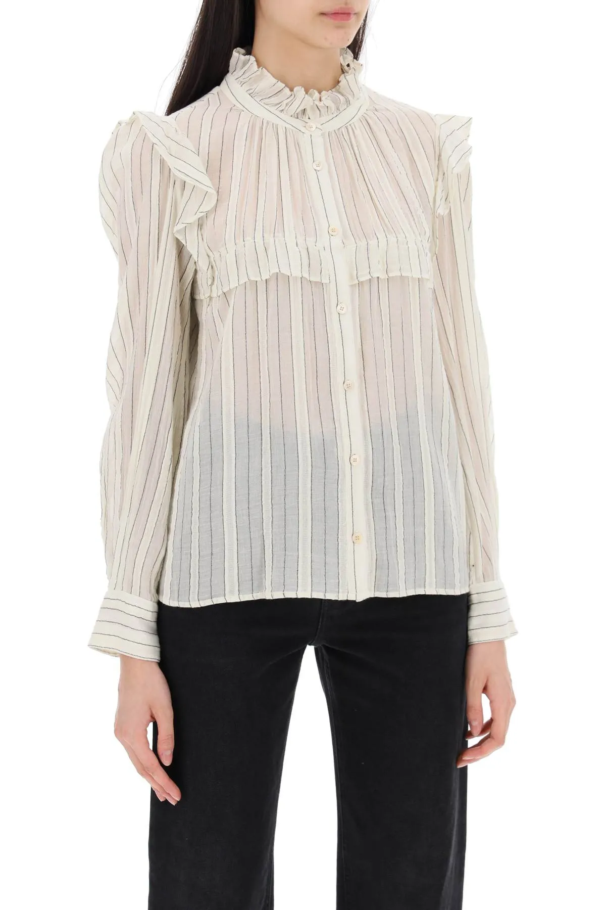 Isabel Marant Etoile Striped Cotton Blouse By Id