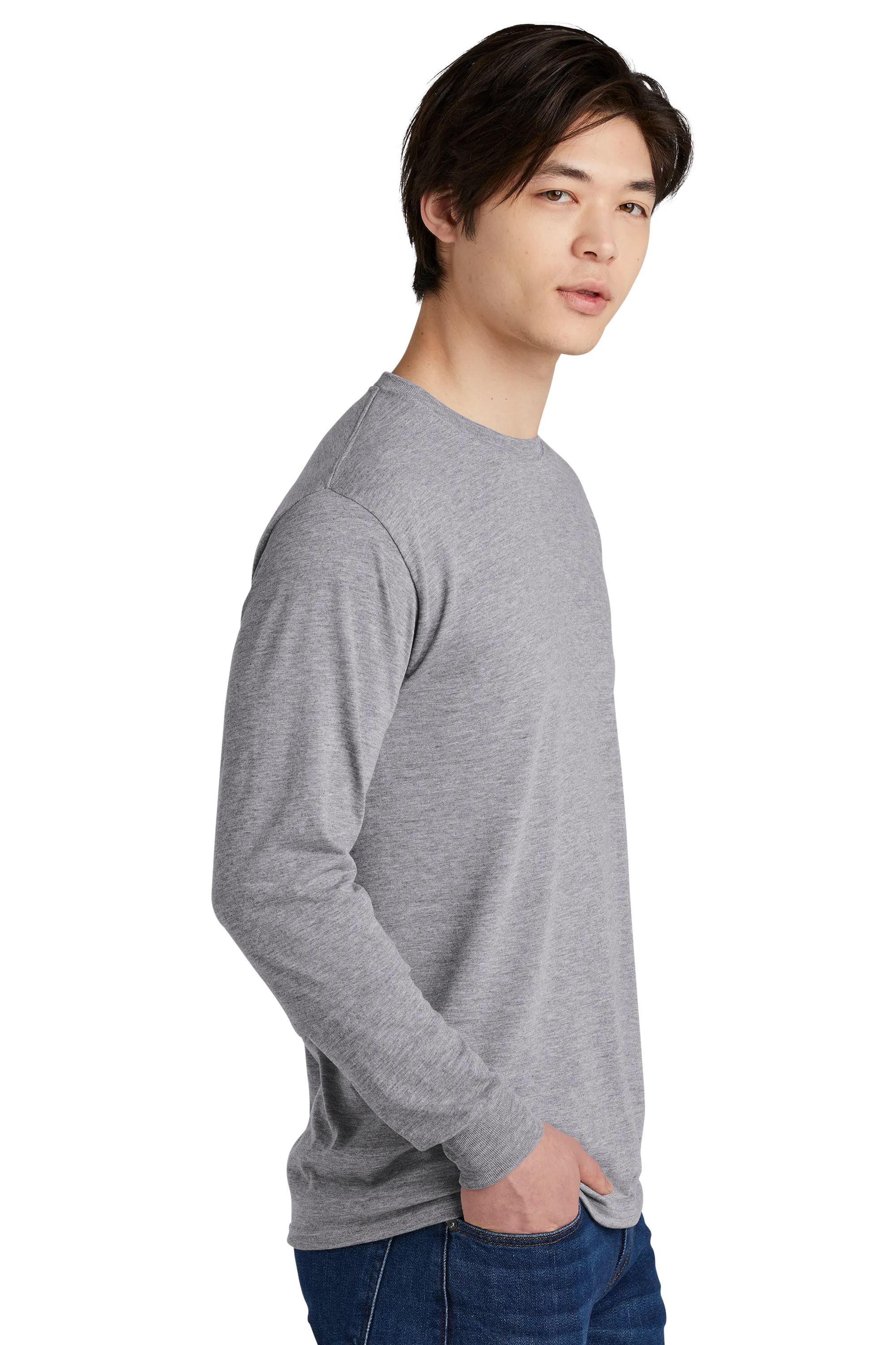 Jerzees® Dri-Power® 100% Polyester Long Sleeve T-Shirt - Athletic Heather