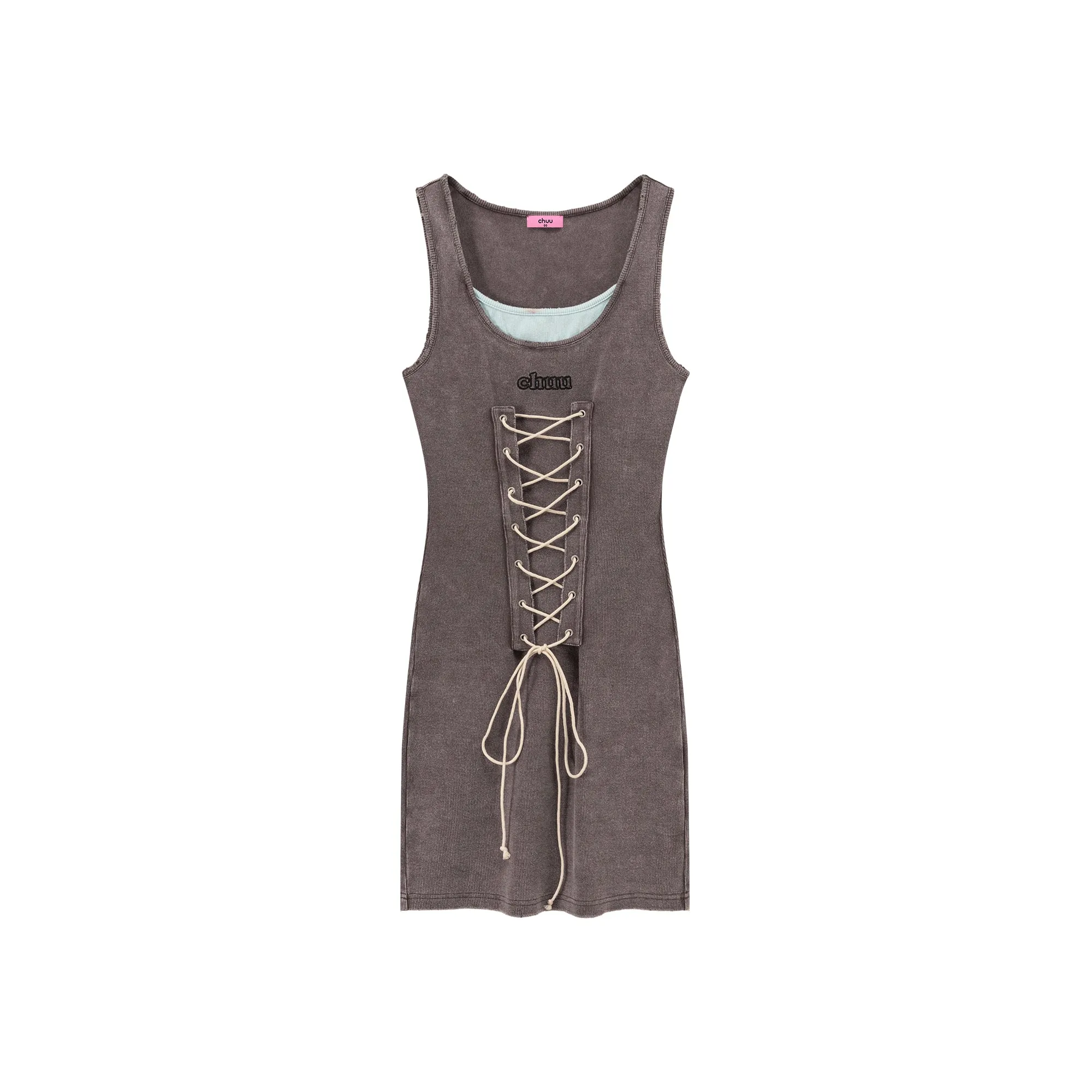 Lace Up Corset Slim Sleeveless Mini Dress