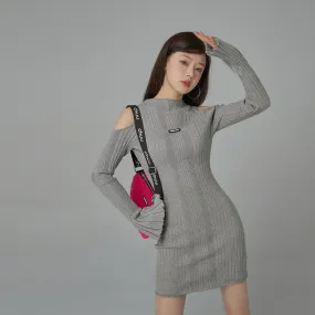 Living In My World Off Shoulder Slim Knit Dress