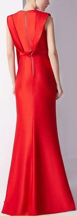 Long Red Fitted Gown