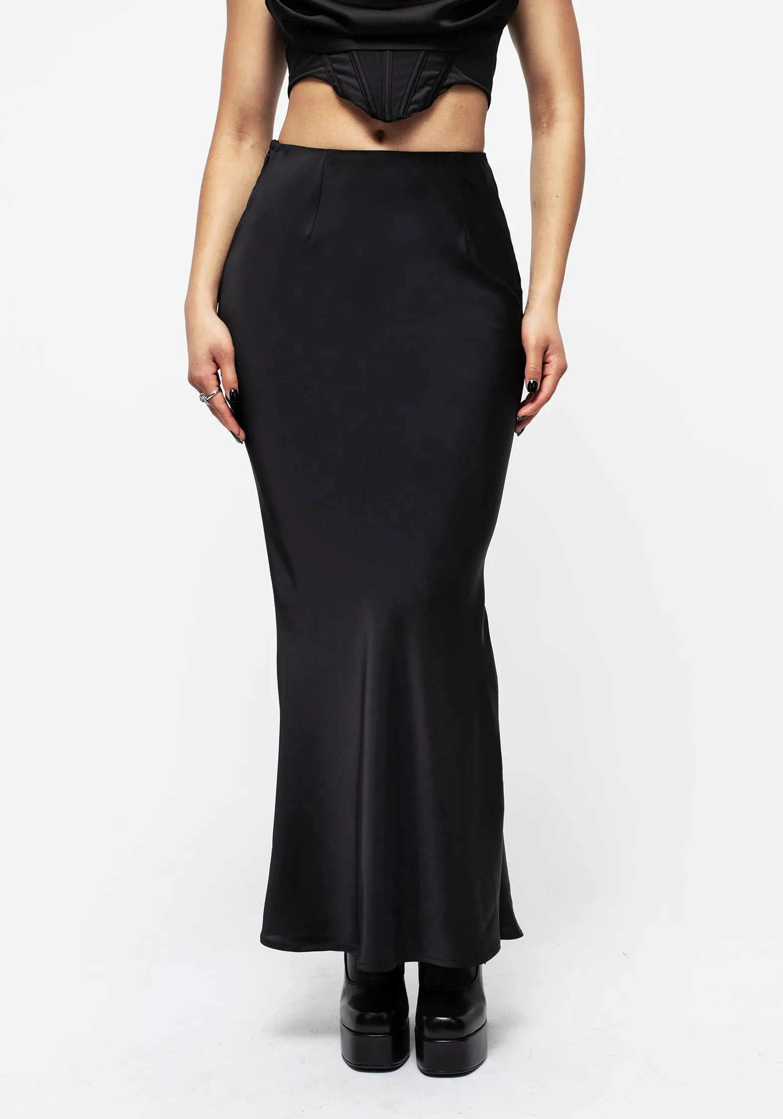 Lorelei Satin Maxi Slip Skirt