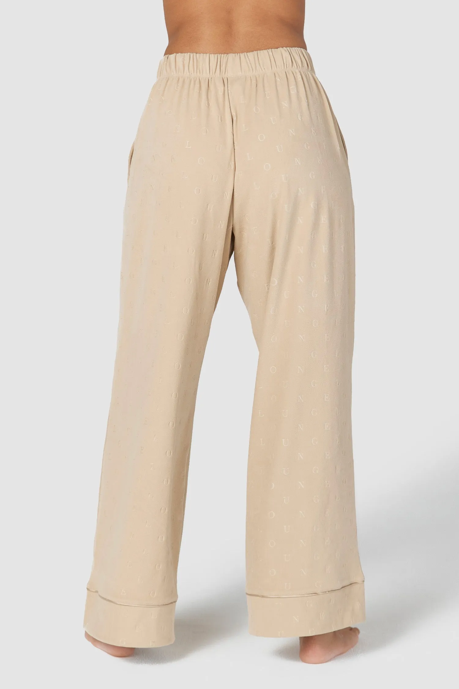 Luxury Embossed Pyjama Trousers - Mink