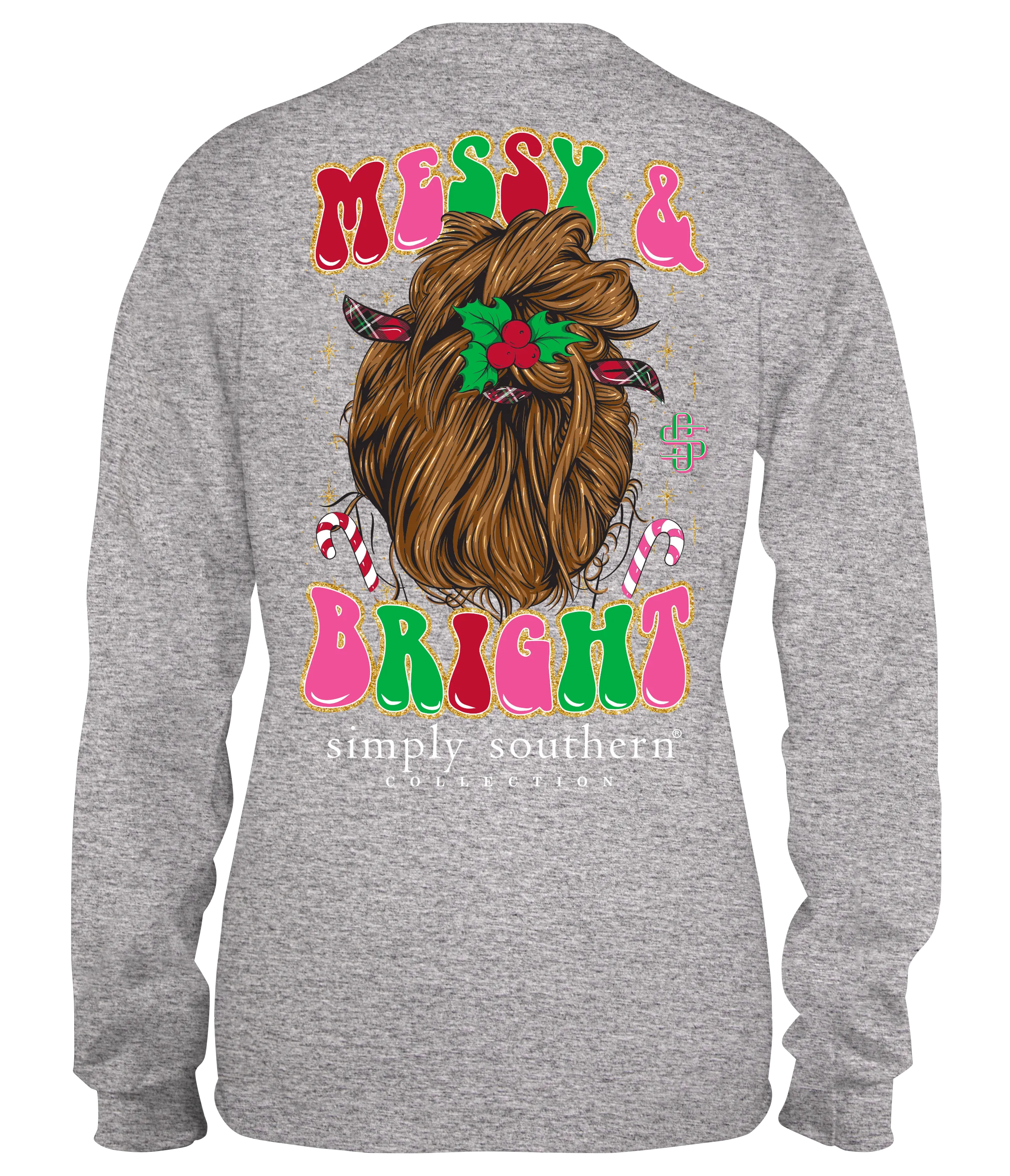 'Messy & Bright' Christmas Long Sleeve Tee by Simply Southern