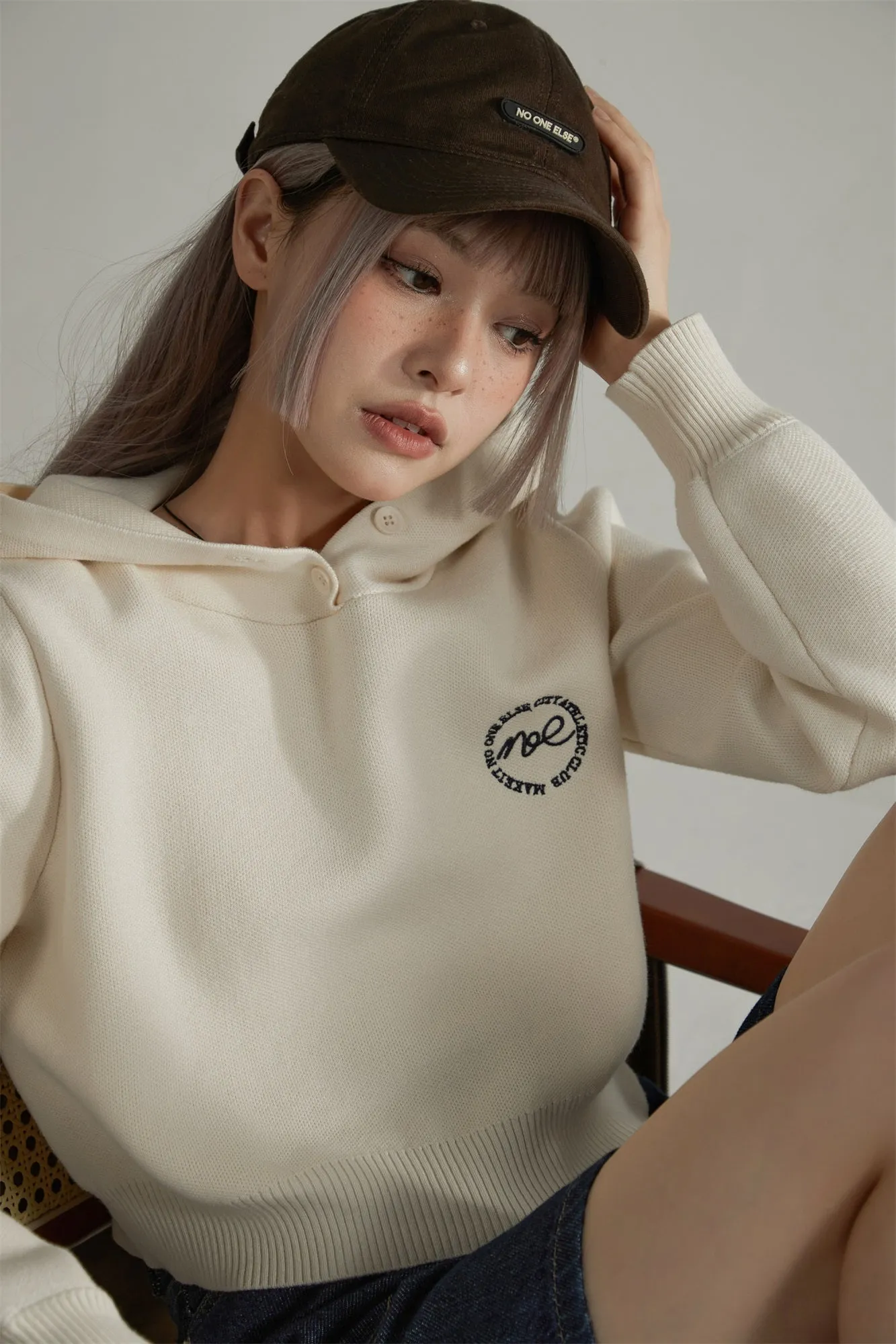 Noe Cropped Knit Hoodie