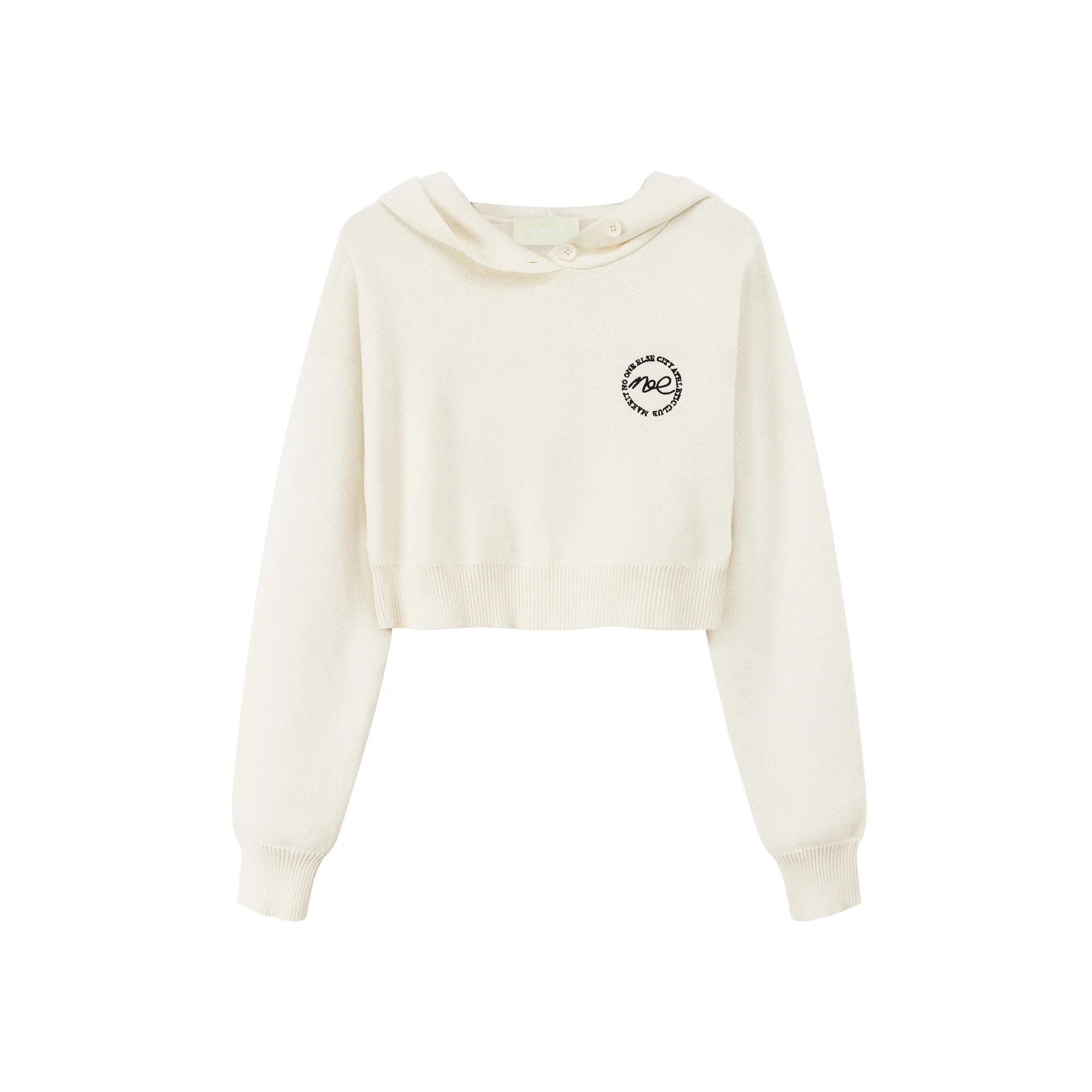 Noe Cropped Knit Hoodie