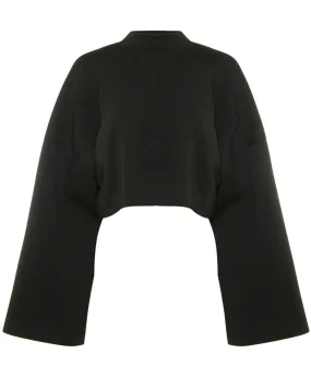 Noir Cropped Scuba Mockneck Sweatshirt