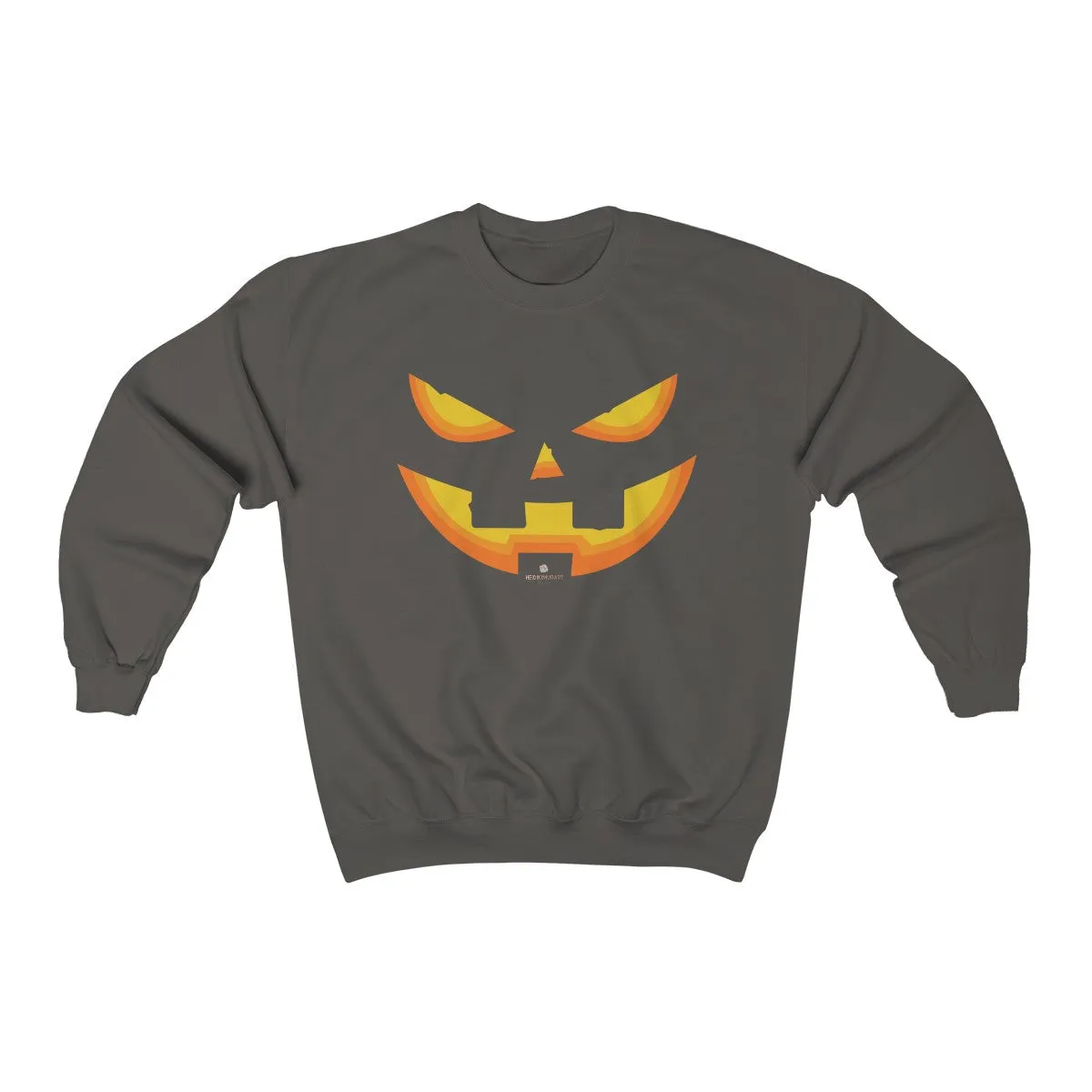 Orange Smiling Pumpkin Face Unisex Heavy Blend Designer Crewneck Sweatshirt