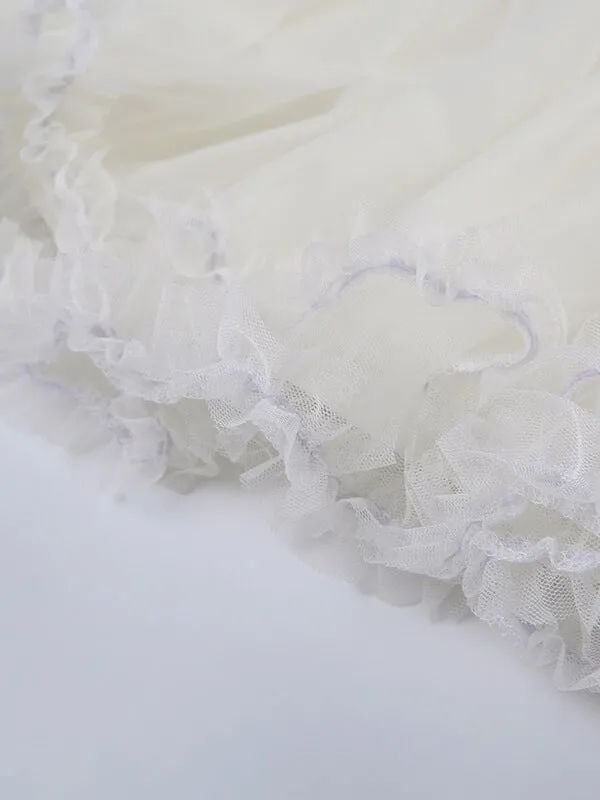 Pearl white tulle skirt