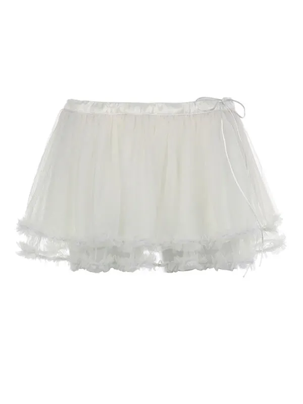 Pearl white tulle skirt