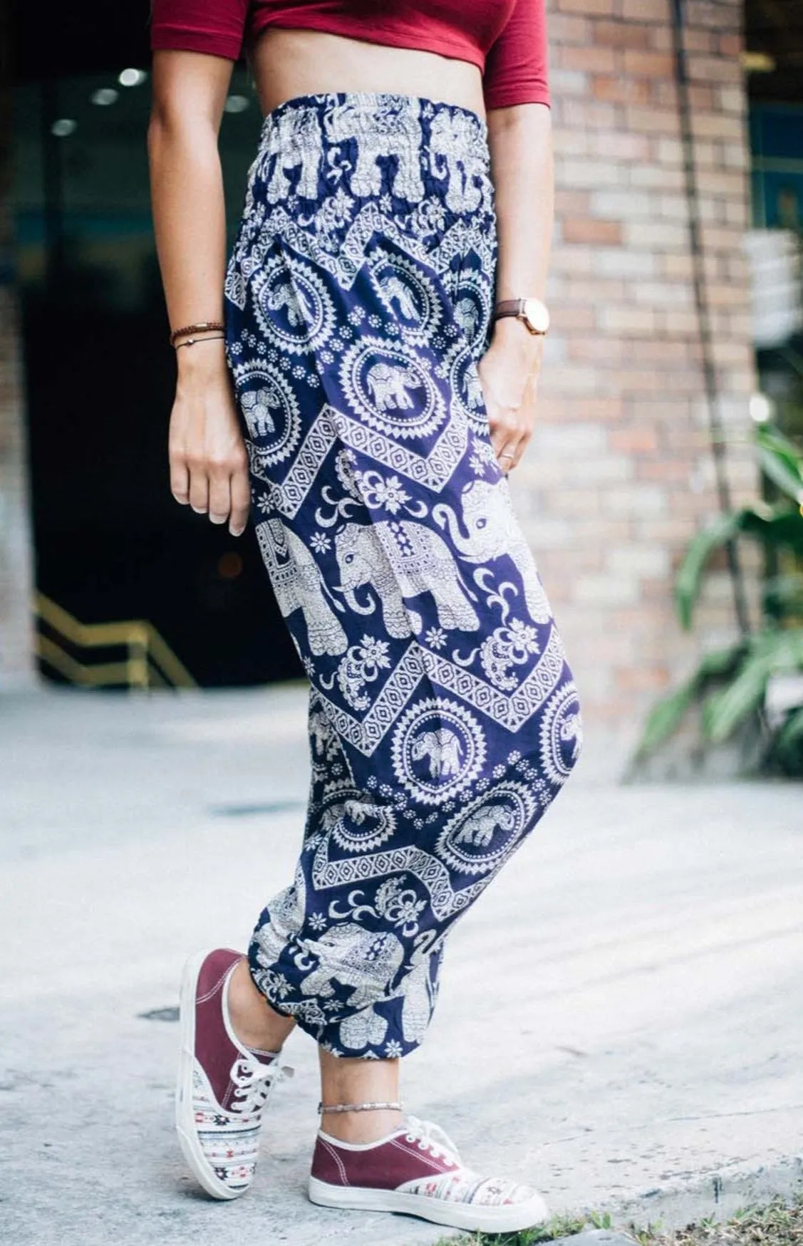 Purple Paisley Elephant Pants