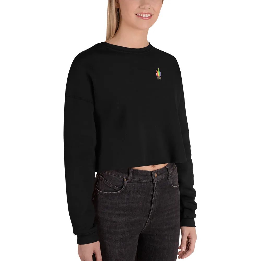 Rainbow Flame Crop Sweatshirt