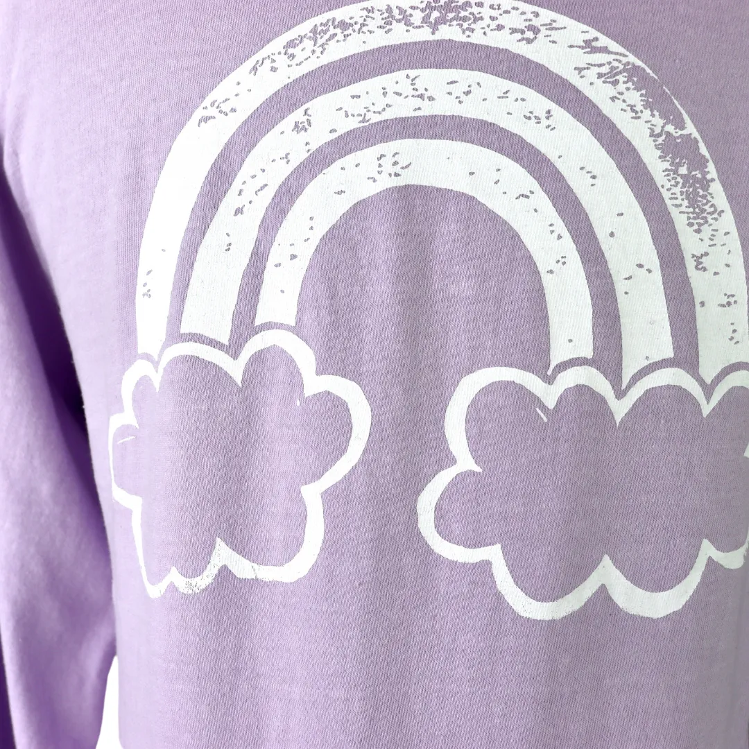 Rainbow Unisex Long Sleeve Tee in Surfy Lilac