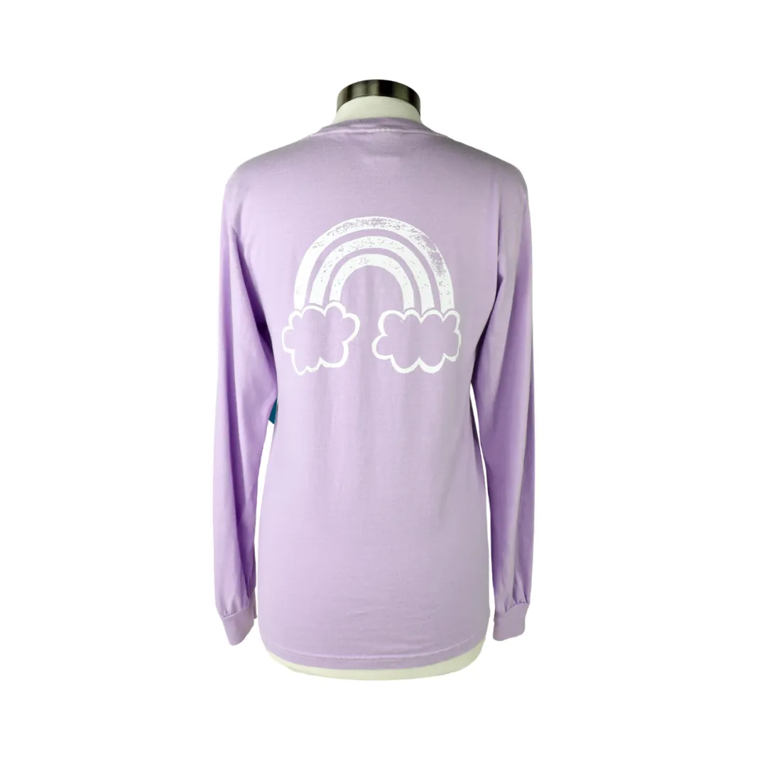 Rainbow Unisex Long Sleeve Tee in Surfy Lilac