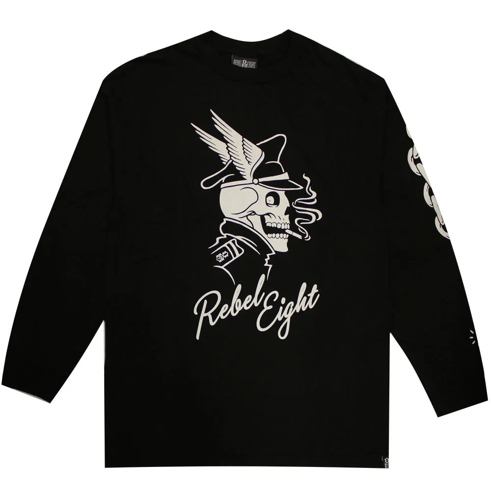 Rebel8 Ride Hard Long Sleeve T-Shirt Black